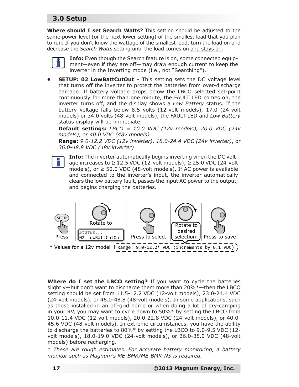 0 setup | Magnum Energy ME-RC Remote User Manual | Page 24 / 87