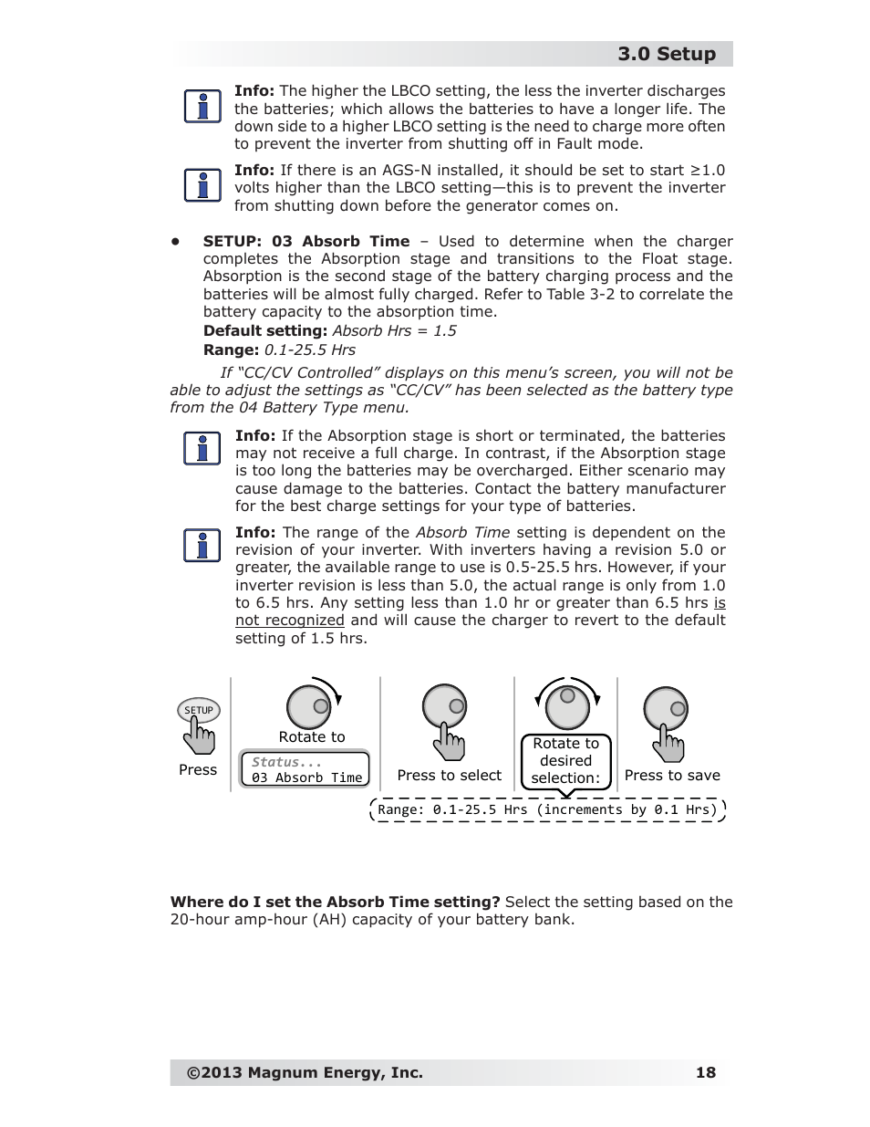 0 setup | Magnum Energy ME-RC Remote User Manual | Page 25 / 87
