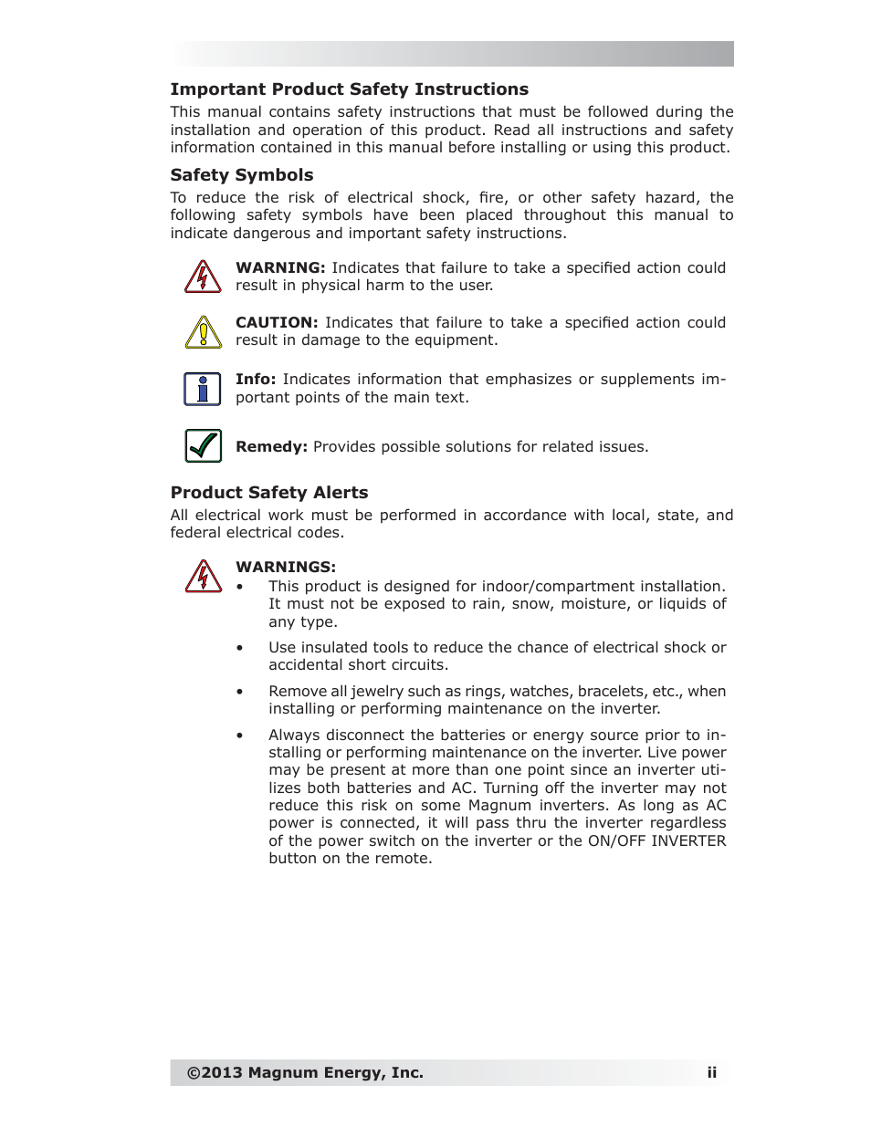 Magnum Energy ME-RC Remote User Manual | Page 3 / 87