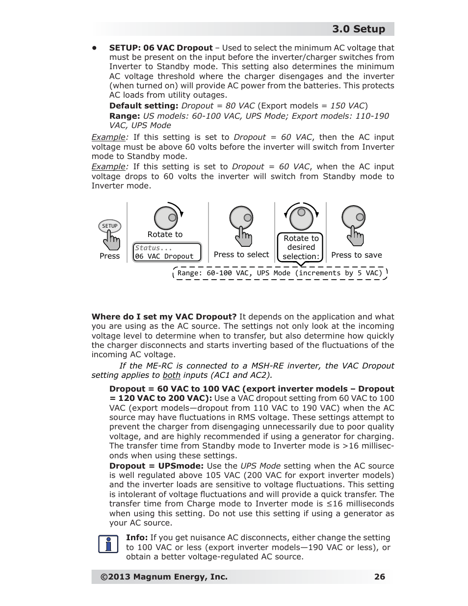 0 setup | Magnum Energy ME-RC Remote User Manual | Page 33 / 87