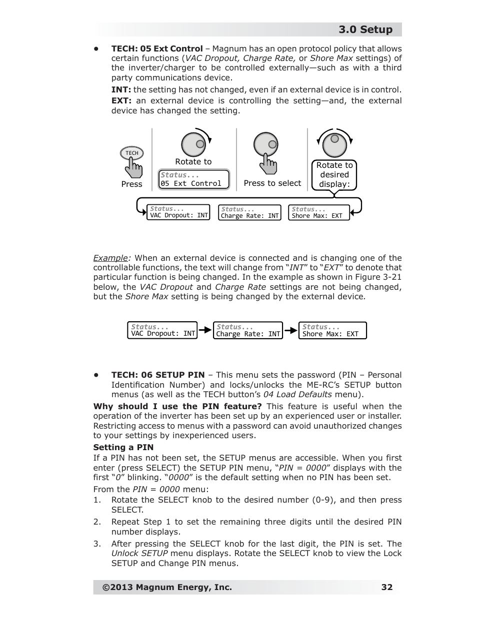 0 setup | Magnum Energy ME-RC Remote User Manual | Page 39 / 87
