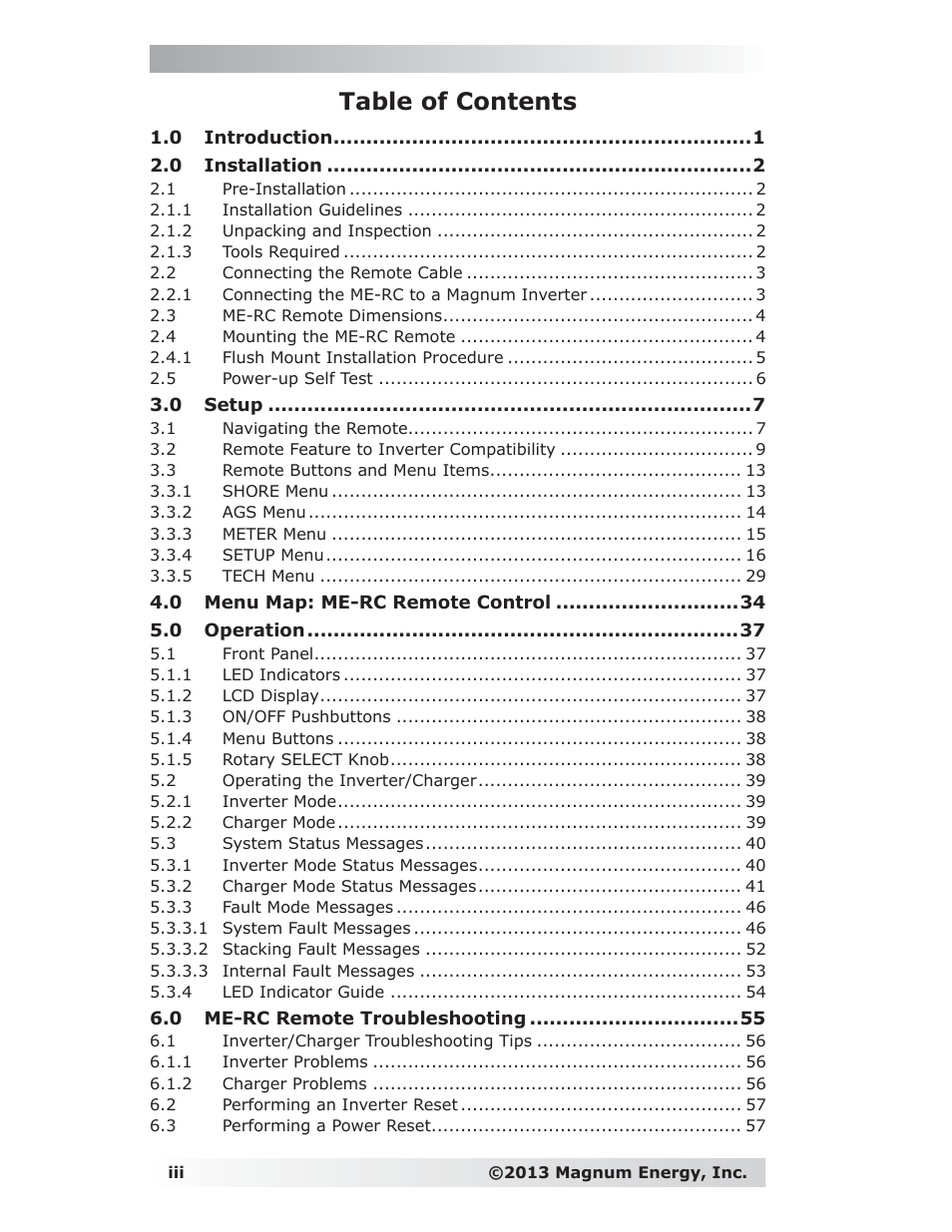Magnum Energy ME-RC Remote User Manual | Page 4 / 87