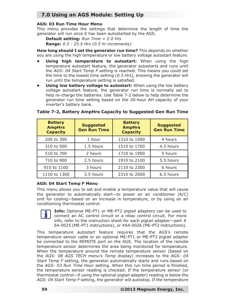 0 using an ags module: setting up | Magnum Energy ME-RC Remote User Manual | Page 66 / 87