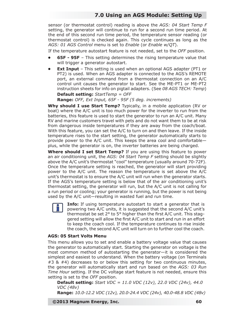 0 using an ags module: setting up | Magnum Energy ME-RC Remote User Manual | Page 67 / 87