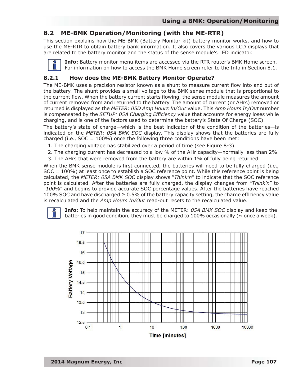 2 me-bmk operation/monitoring (with the me-rtr), 1 how does the me-bmk battery monitor operate | Magnum Energy ME-RTR Router User Manual | Page 115 / 135