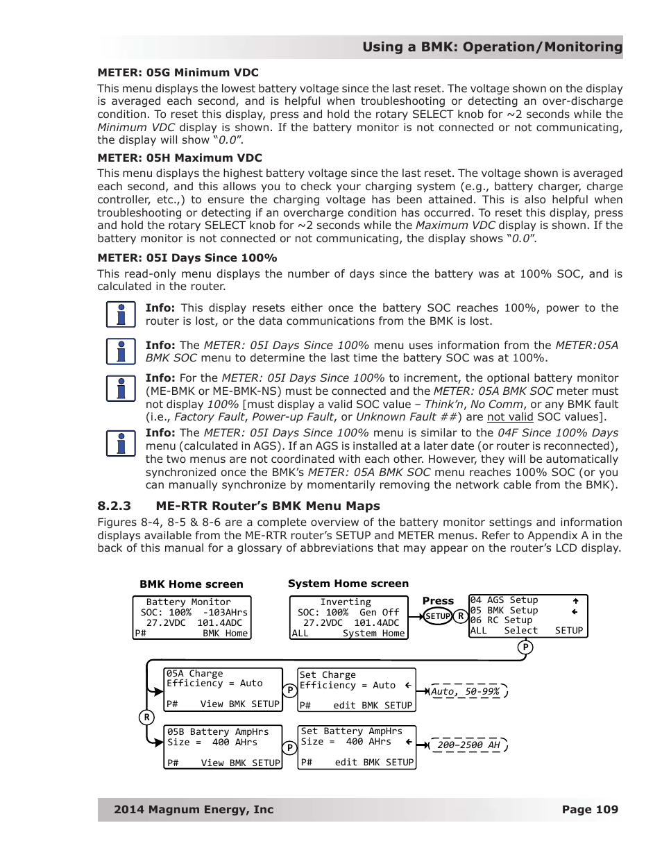 3 me-rtr router’s bmk menu maps | Magnum Energy ME-RTR Router User Manual | Page 117 / 135