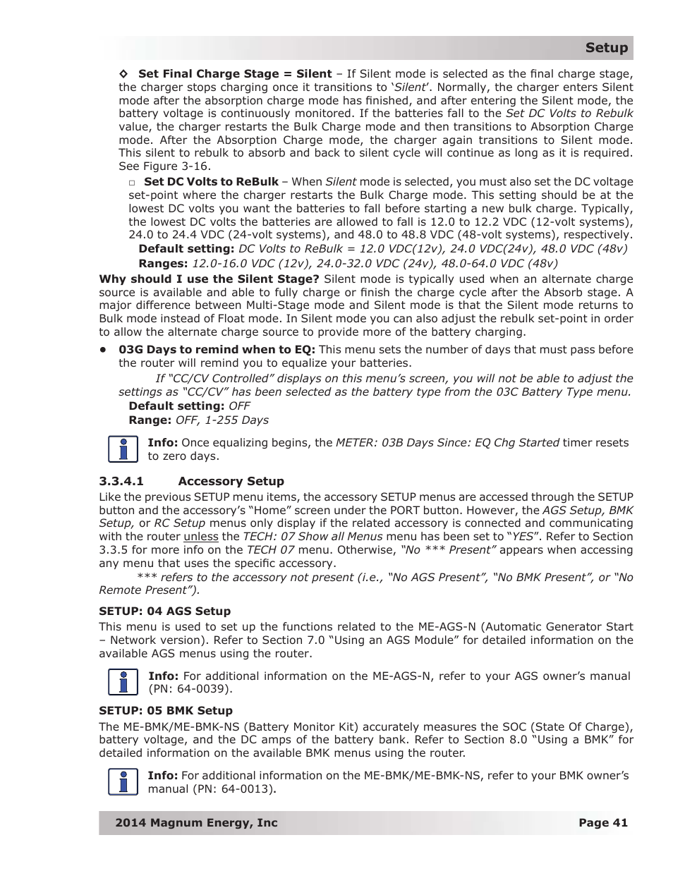 1 accessory setup | Magnum Energy ME-RTR Router User Manual | Page 49 / 135