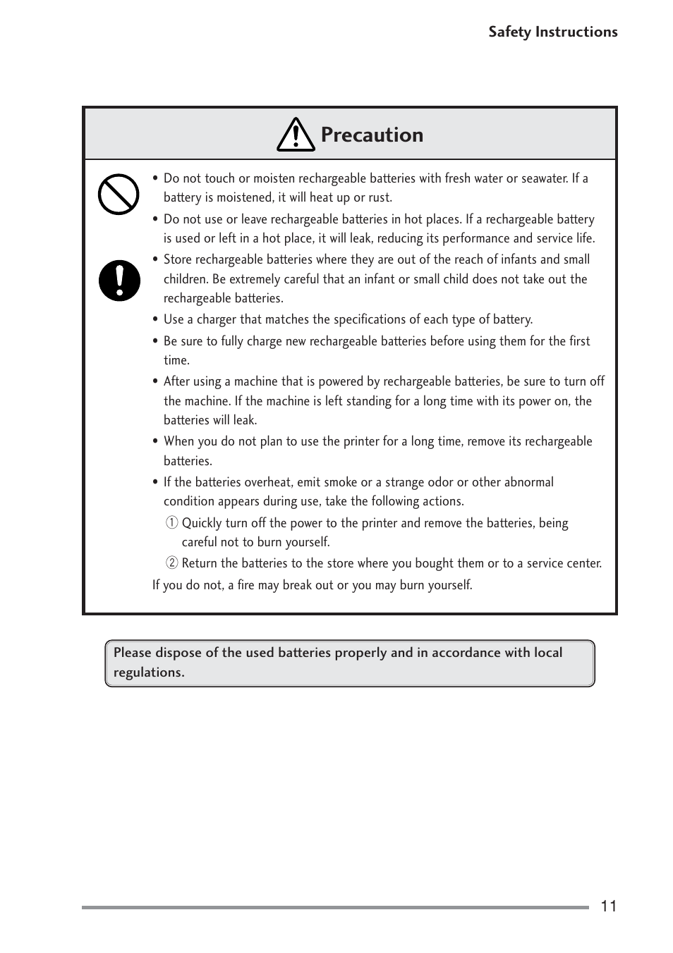 Precaution | Citizen Systems PD-22 User Manual | Page 11 / 40
