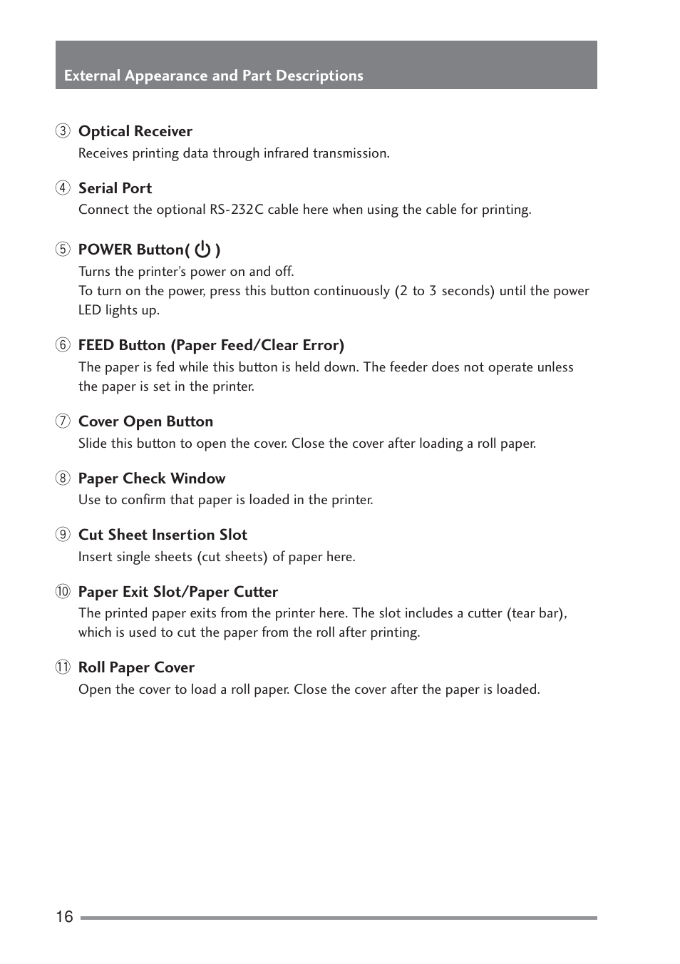 Citizen Systems PD-22 User Manual | Page 16 / 40