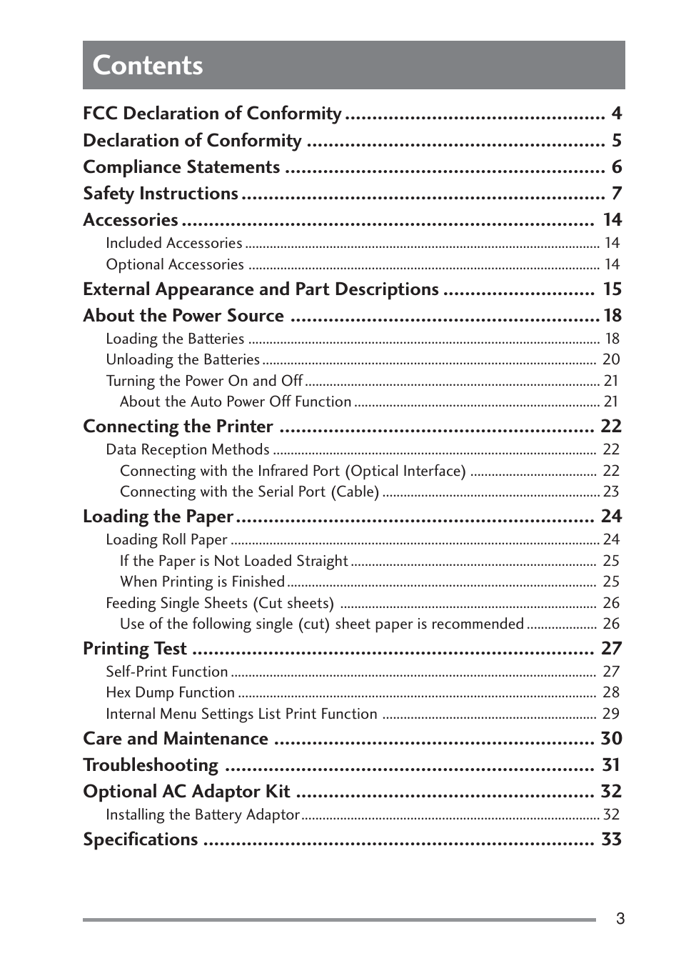 Citizen Systems PD-22 User Manual | Page 3 / 40