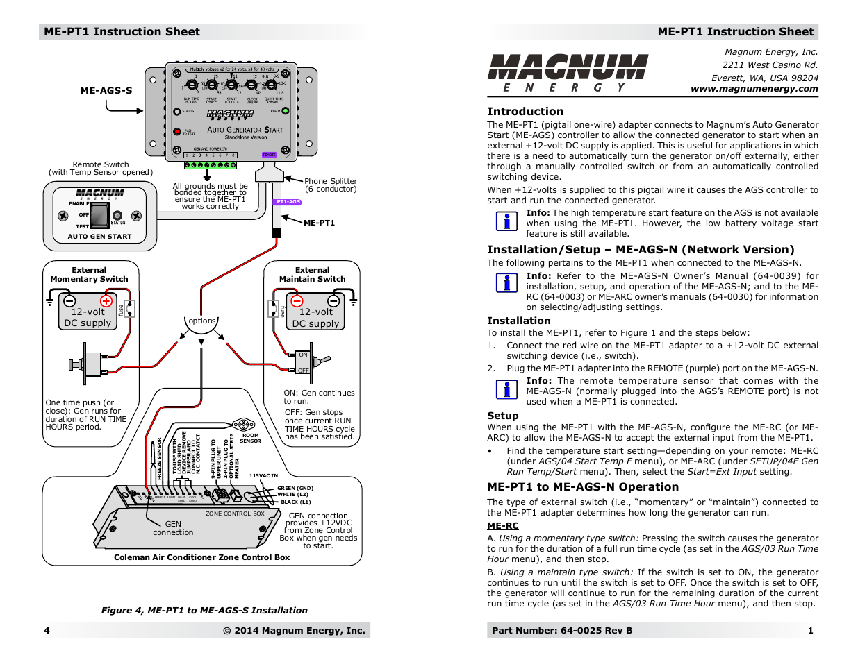 Magnum Energy Pigtail Adapters ME-PT1 User Manual | 2 pages