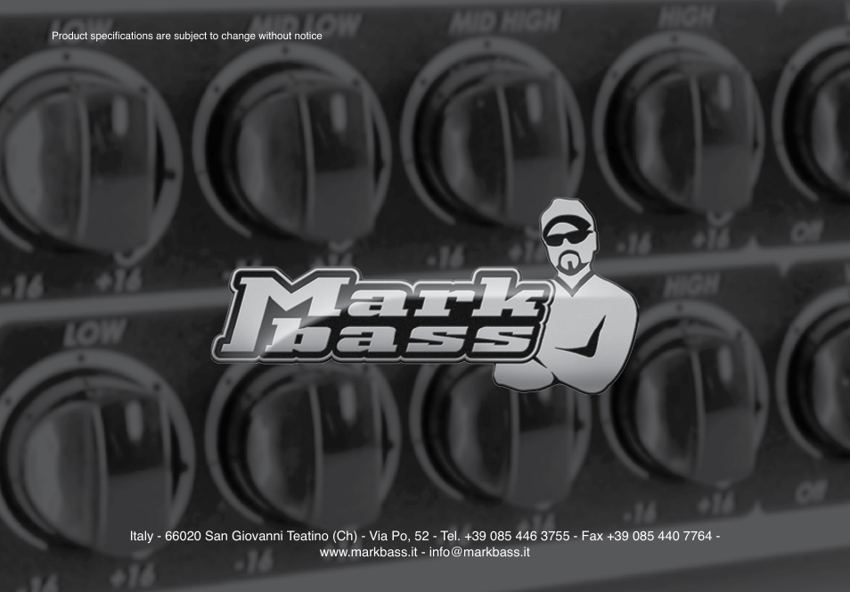 Markbass Big Bang User Manual | Page 8 / 8