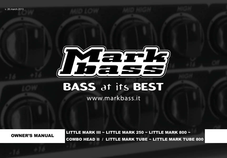 Markbass Little Mark 250 Black Line User Manual | 8 pages