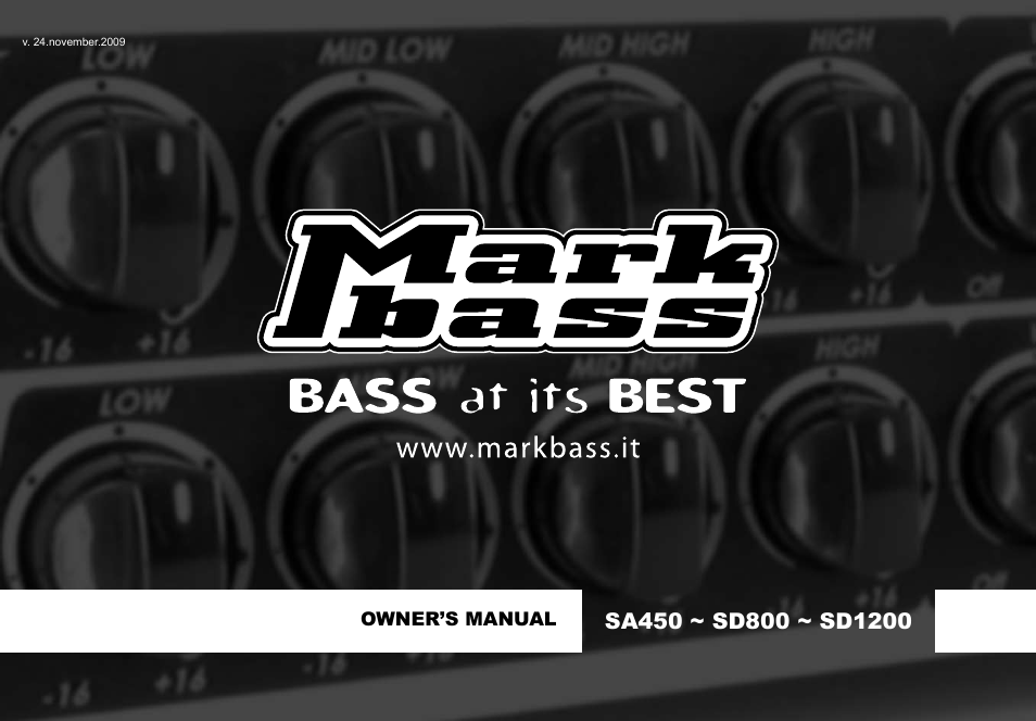 Markbass SD 1200 User Manual | 8 pages