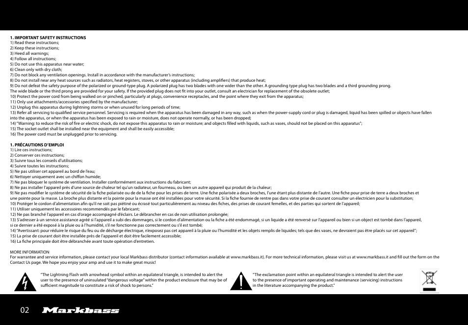 Markbass SD 1200 User Manual | Page 2 / 8