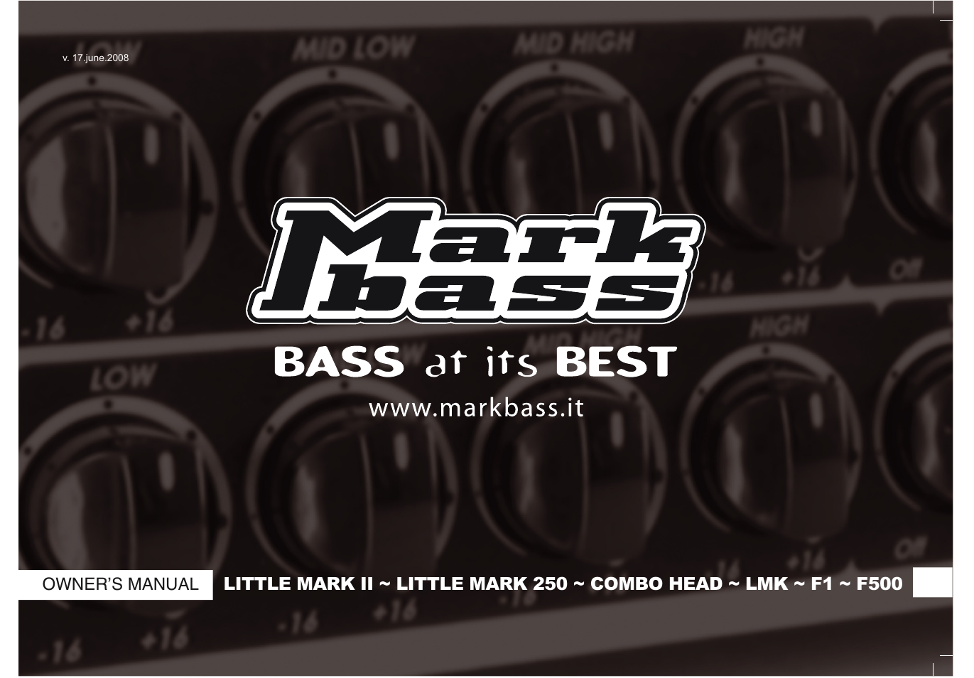 Markbass F 500 User Manual | 32 pages