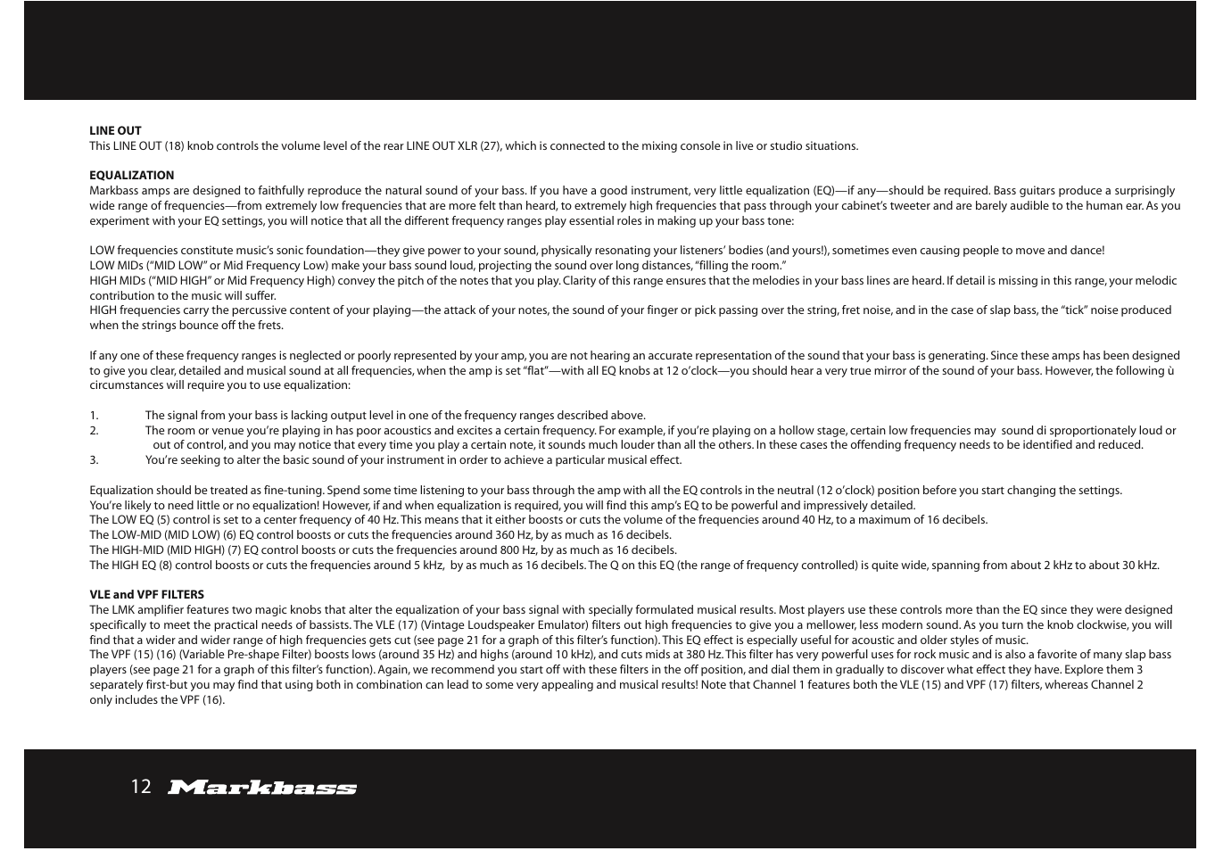 Markbass F 500 User Manual | Page 12 / 32