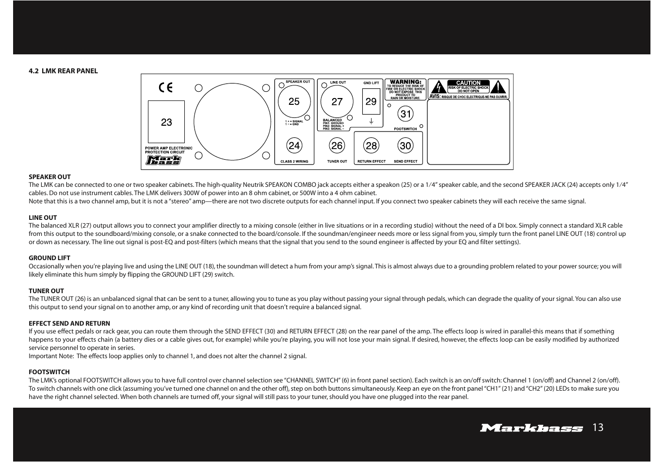 Markbass F 500 User Manual | Page 13 / 32