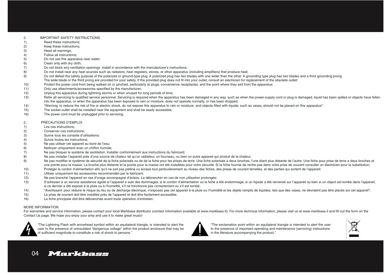 Markbass F 500 User Manual | Page 4 / 32
