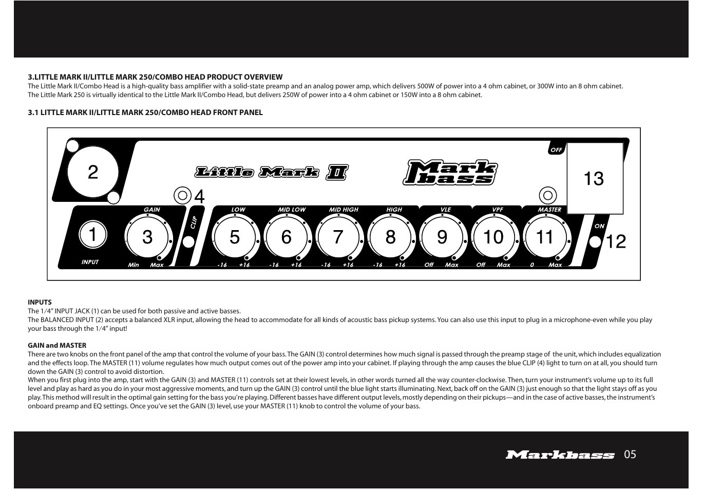 Markbass F 500 User Manual | Page 5 / 32