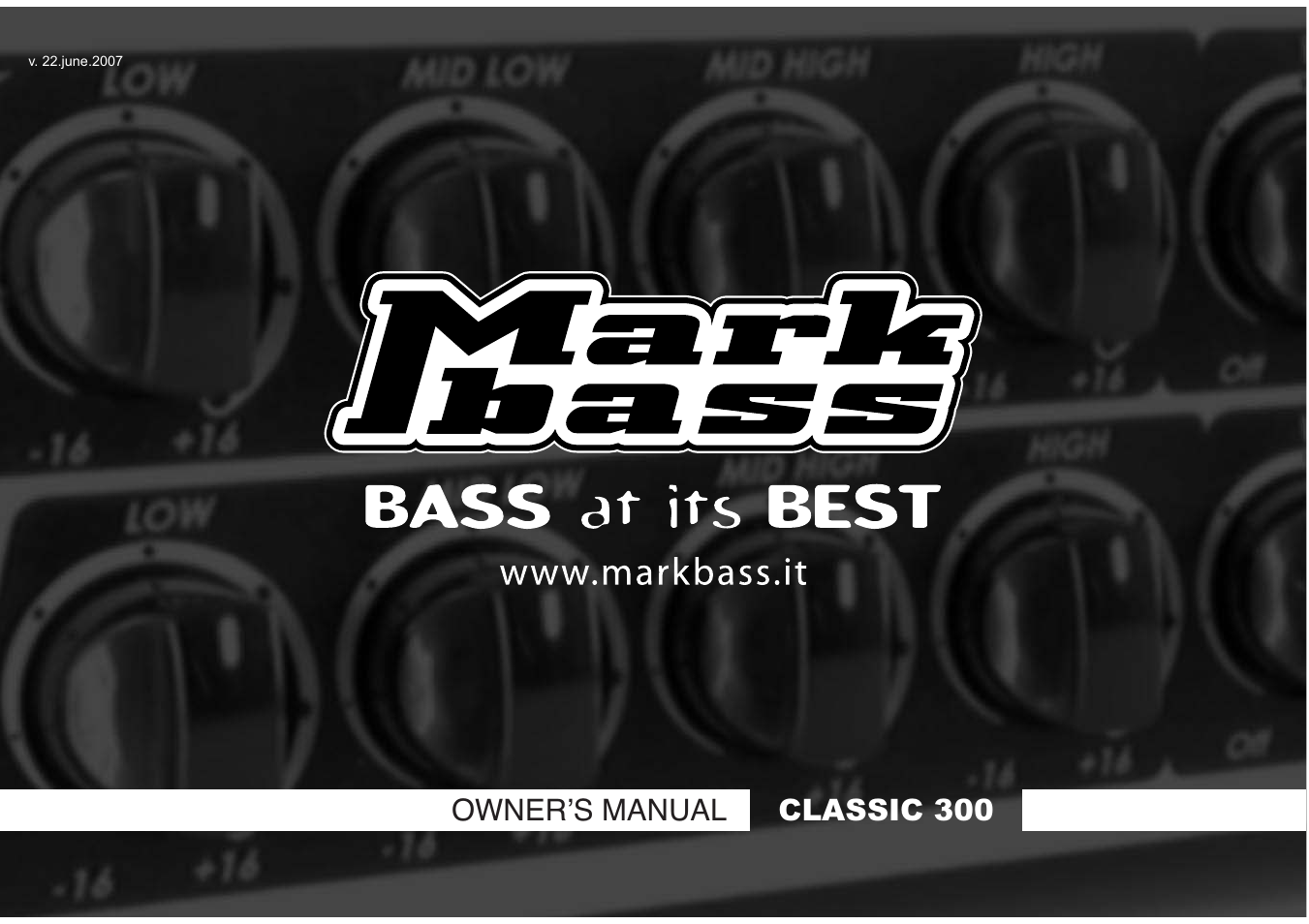 Markbass Classic 300 User Manual | 14 pages