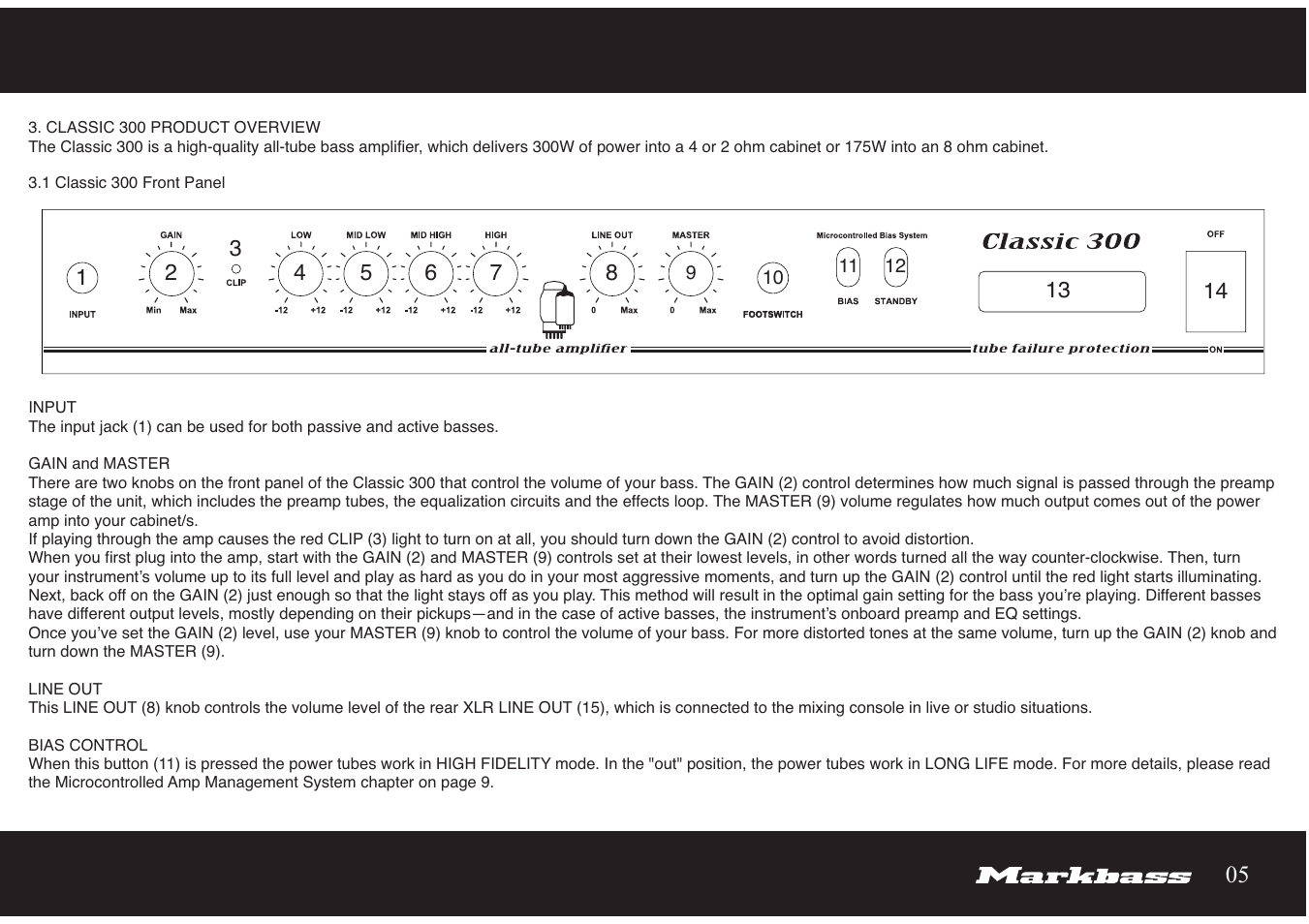 Markbass Classic 300 User Manual | Page 5 / 14