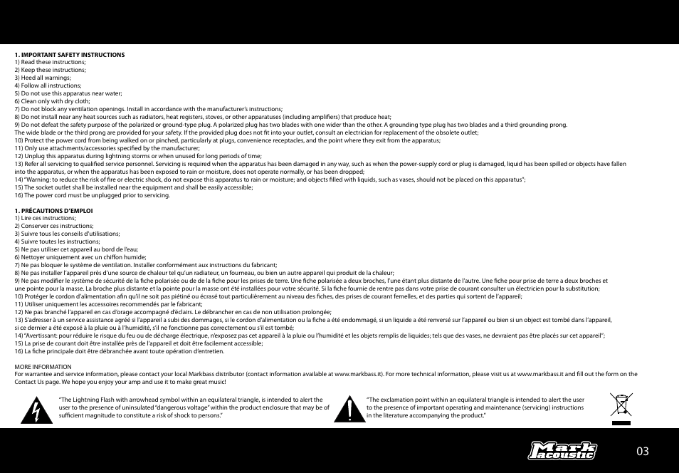Markbass Markacoustic AH 250 User Manual | Page 3 / 8