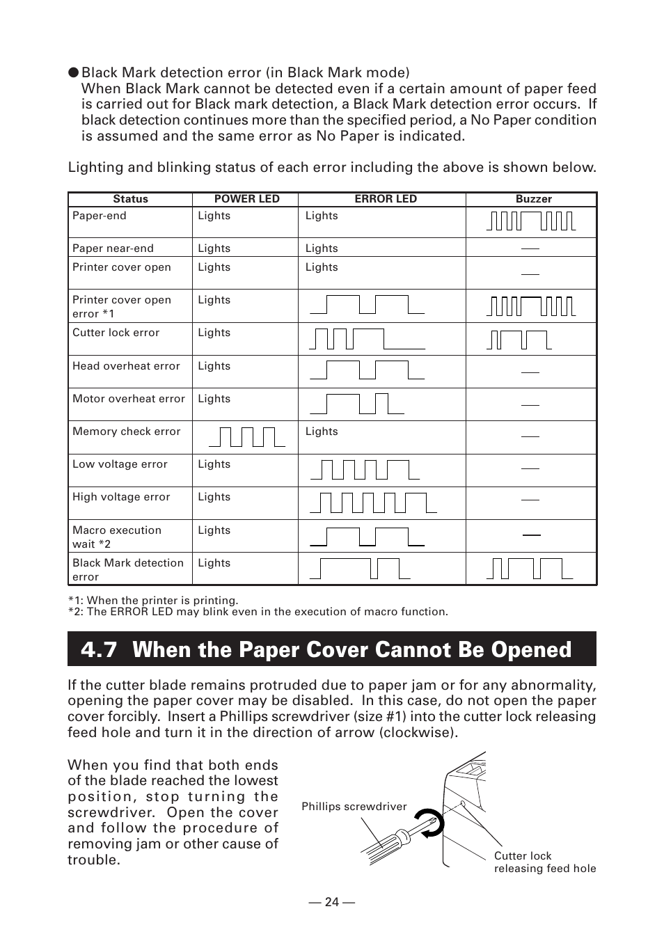 7 when the paper cover cannot be opened | Citizen Systems Citizen CT-S4000 User Manual | Page 27 / 32