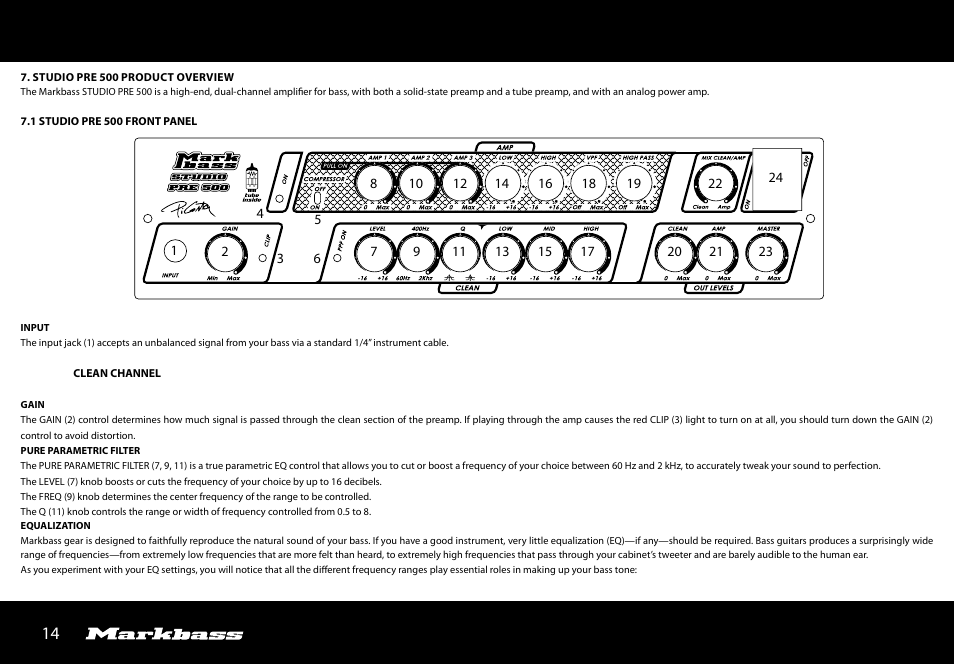 Markbass Studio Pre User Manual | Page 14 / 24