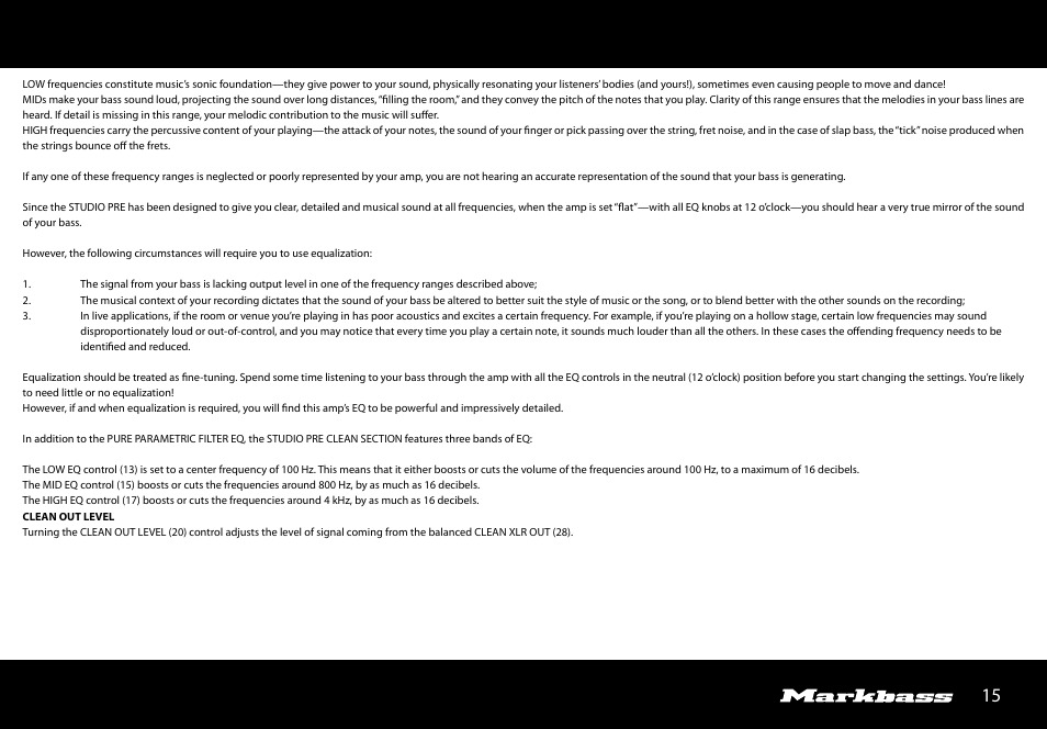 Markbass Studio Pre User Manual | Page 15 / 24