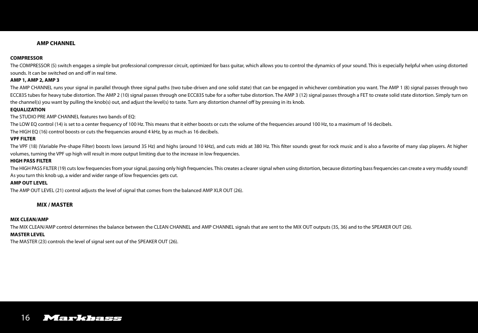 Markbass Studio Pre User Manual | Page 16 / 24