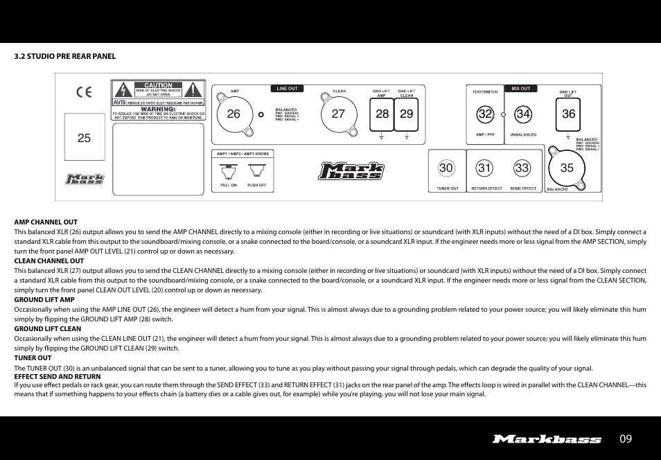 Markbass Studio Pre User Manual | Page 9 / 24