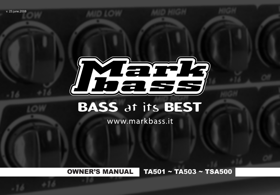 Markbass TA 503 User Manual | 28 pages