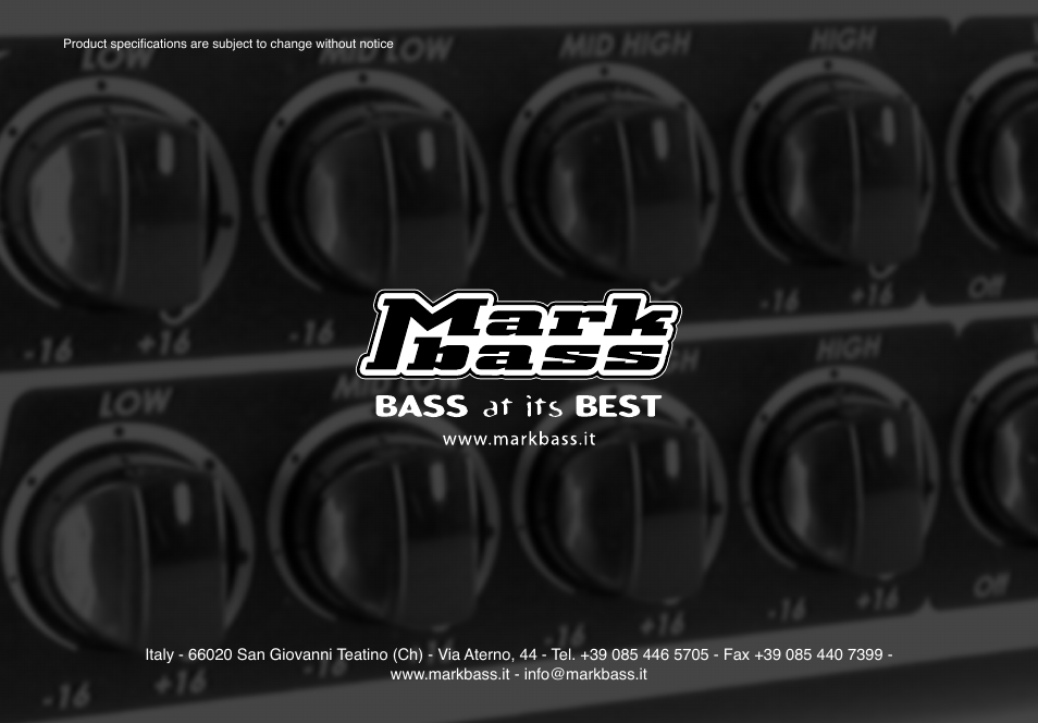 Markbass TA 503 User Manual | Page 28 / 28
