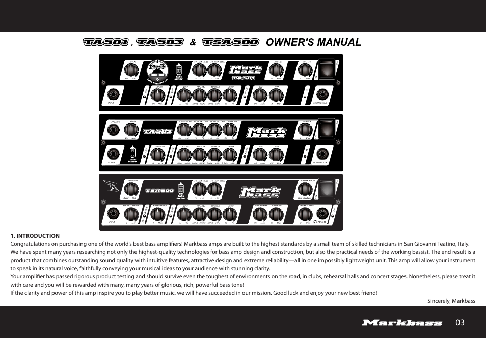 Markbass TA 503 User Manual | Page 3 / 28