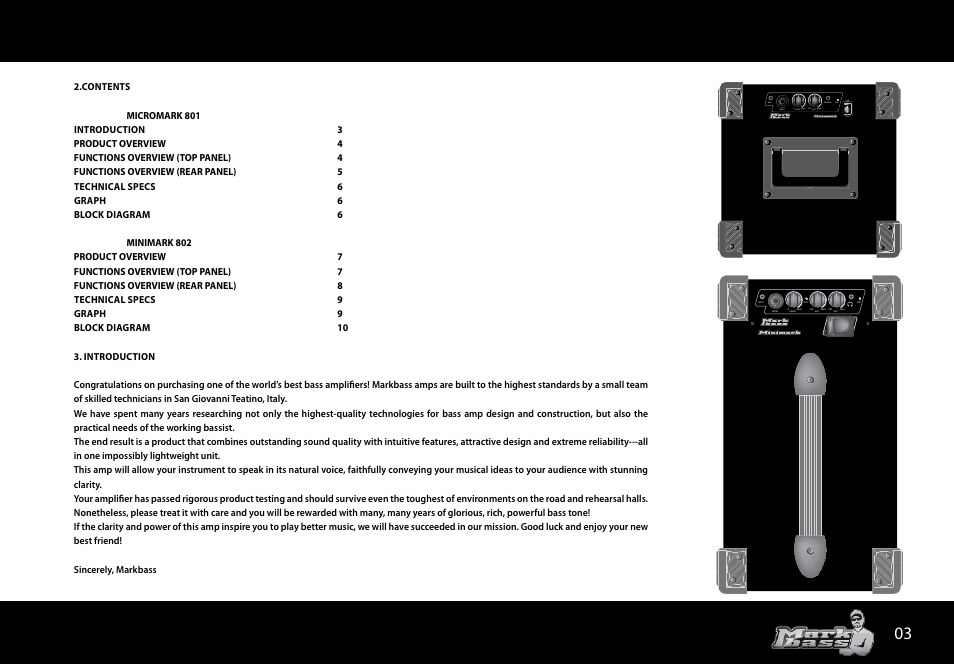 On off level input aux phones on 0 max off max vpf | Markbass Minimark 802 User Manual | Page 3 / 12