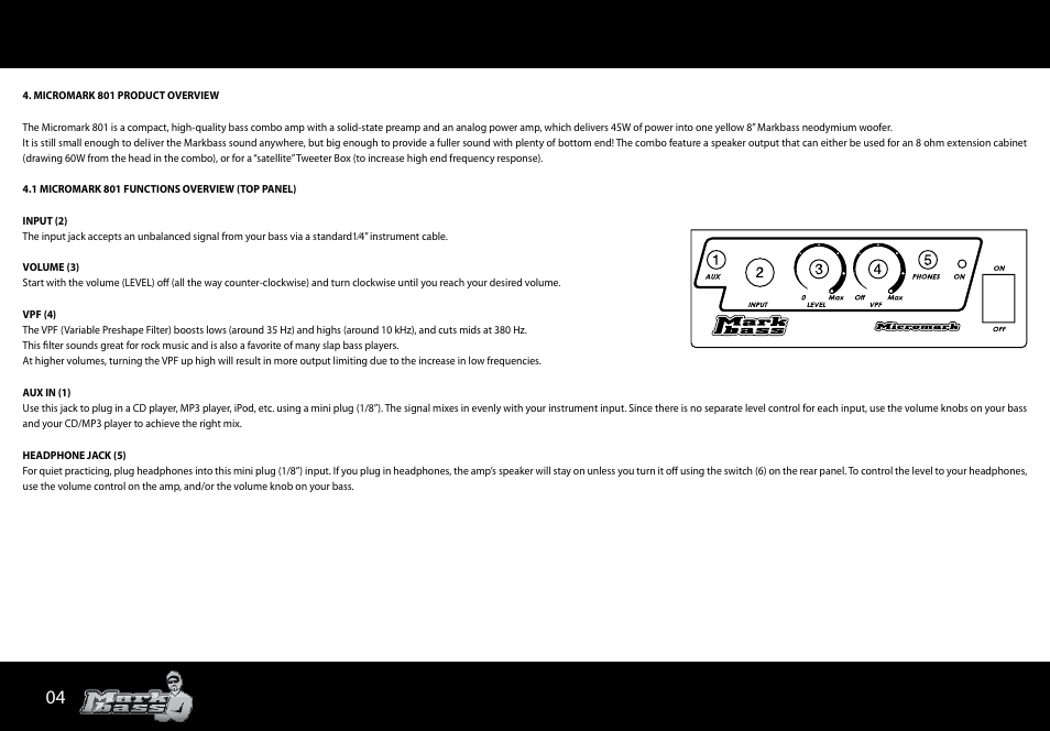 Markbass Minimark 802 User Manual | Page 4 / 12