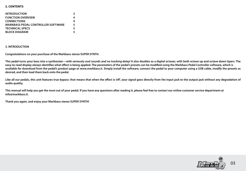 Markbass Super Synth User Manual | Page 3 / 8