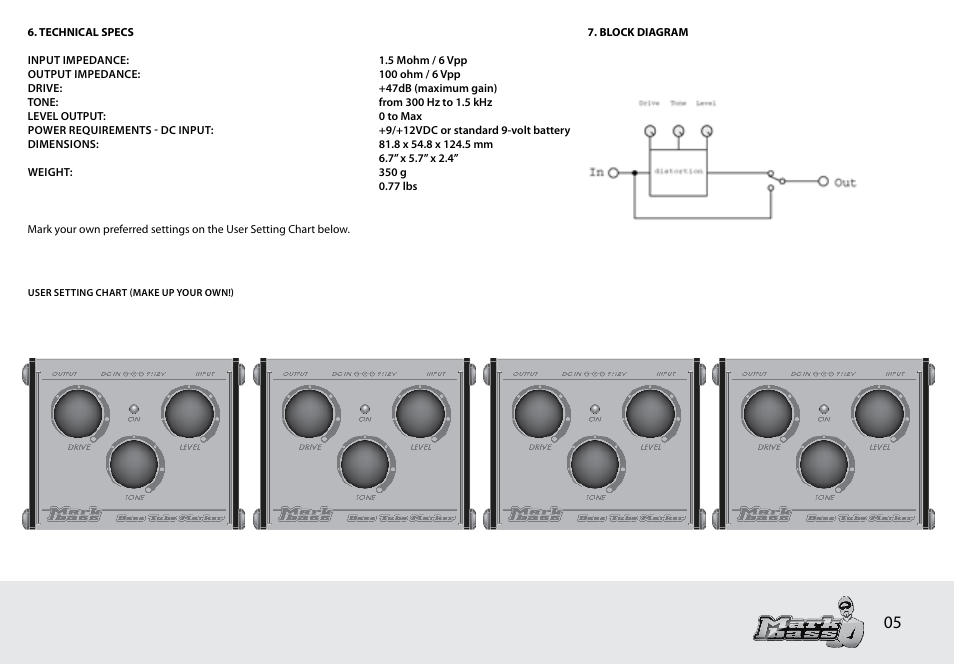 Markbass Bass Tube Marker User Manual | Page 7 / 8