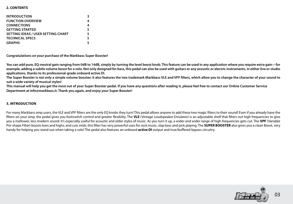 Markbass Super Booster User Manual | Page 3 / 8