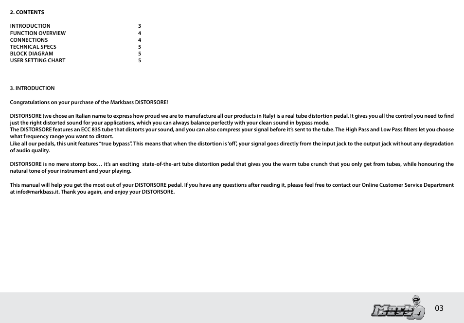 Markbass Distorsore User Manual | Page 3 / 8