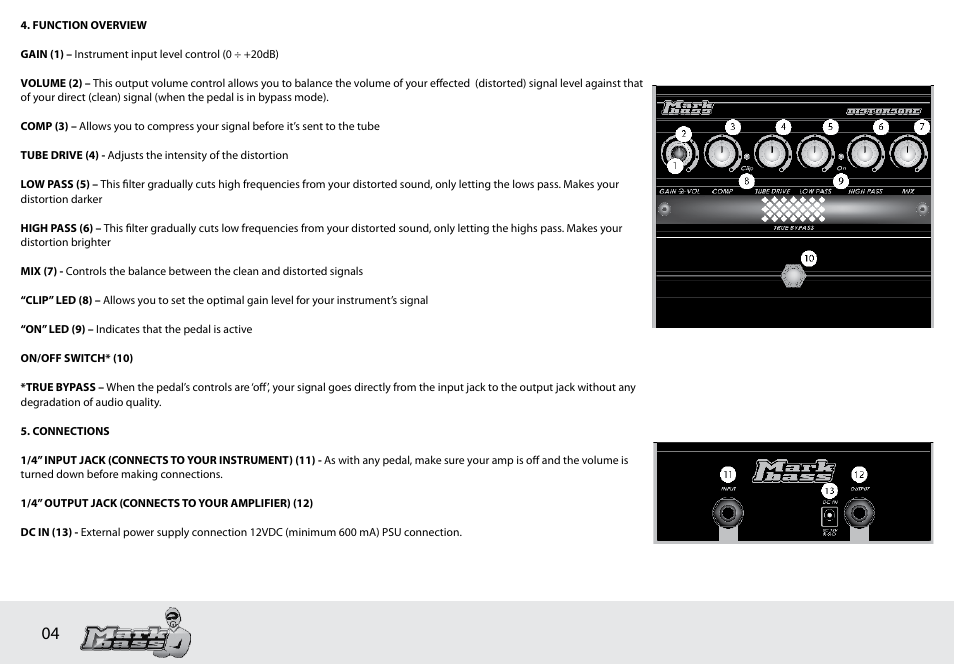Markbass Distorsore User Manual | Page 4 / 8