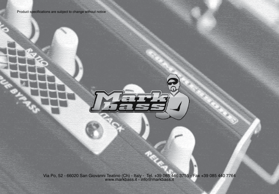 Markbass Distorsore User Manual | Page 8 / 8