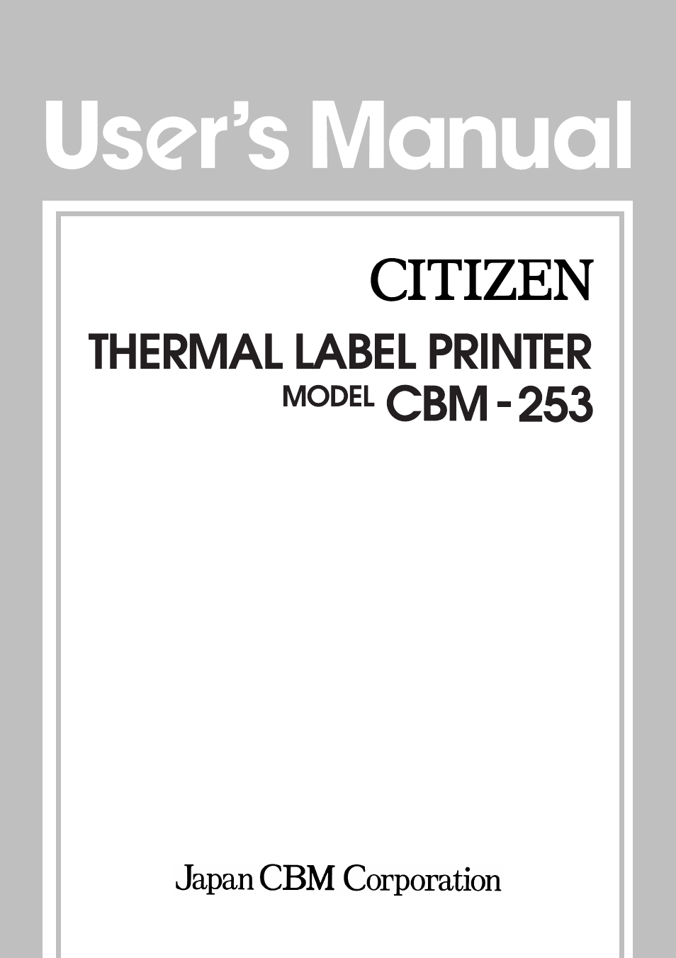 Citizen Systems CBM-253 User Manual | 122 pages