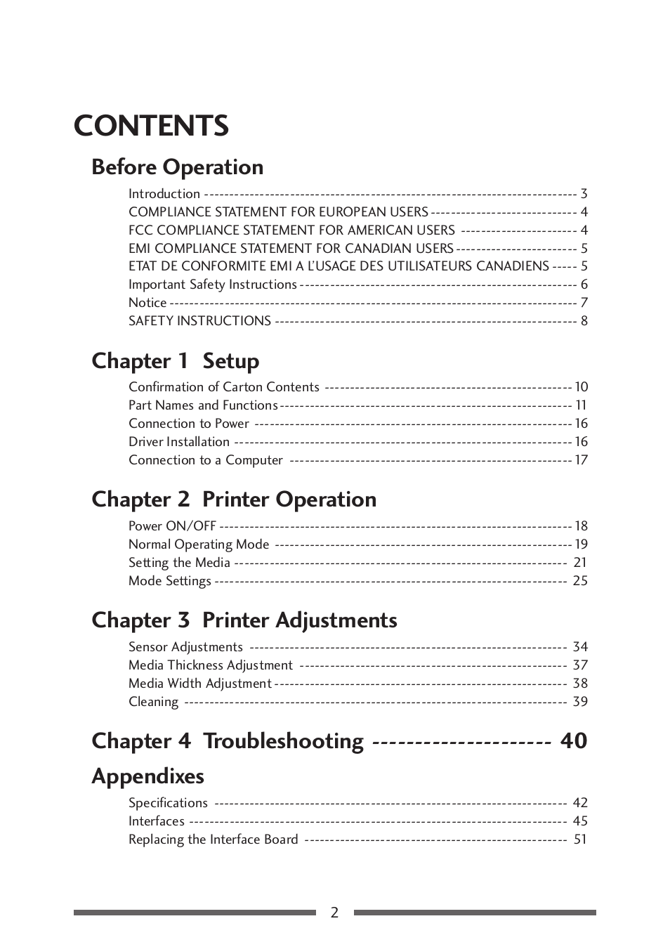 Citizen Systems CLP-521 User Manual | Page 2 / 54