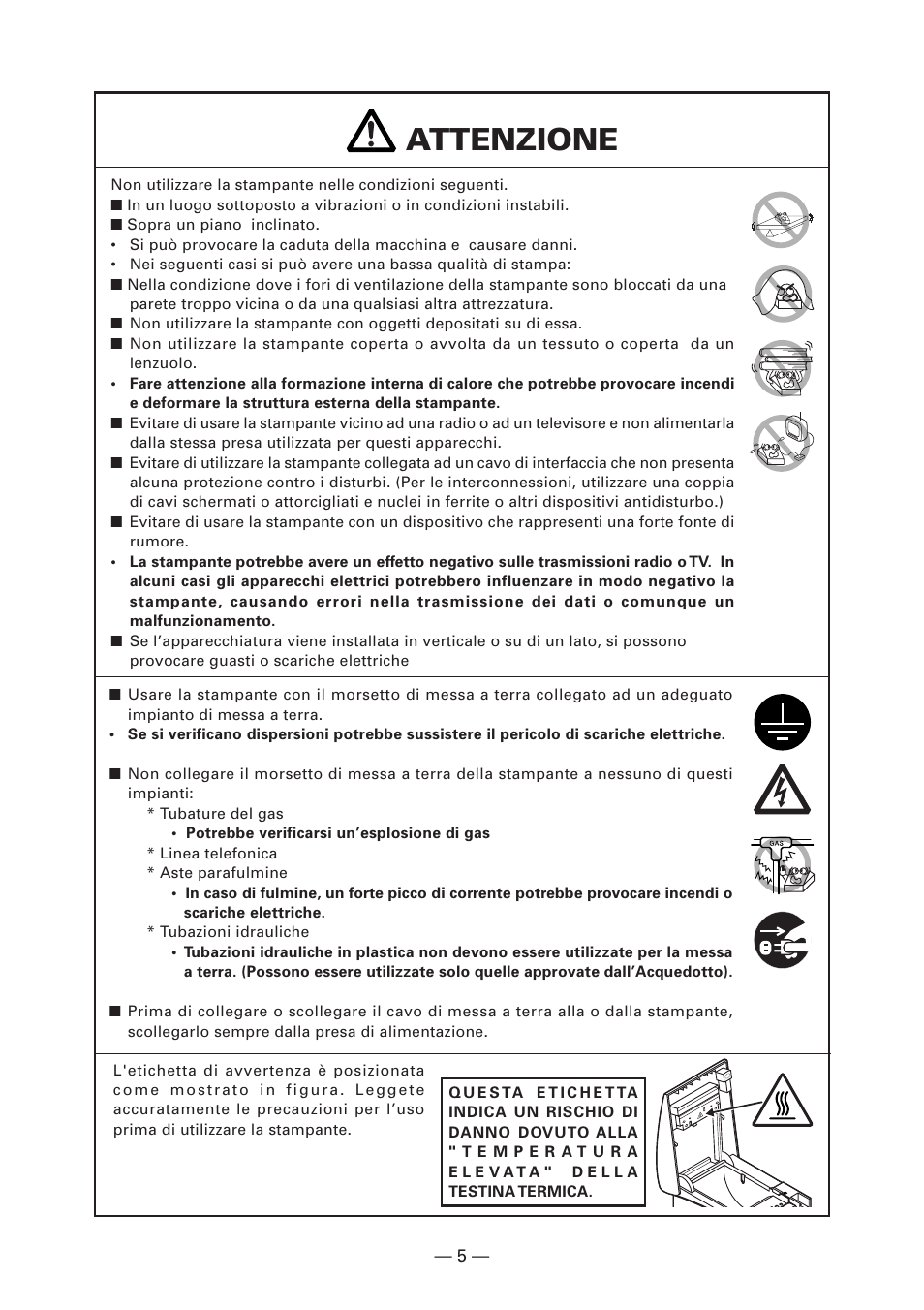 Attenzione | Citizen Systems CT-S2000DC User Manual | Page 86 / 136