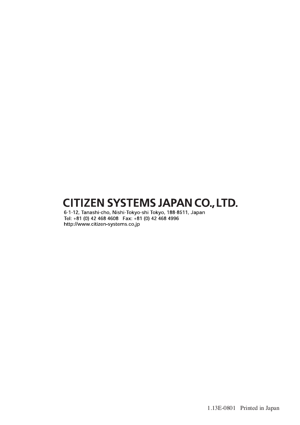 Citizen Systems CBM-910 Type II User Manual | Page 62 / 62