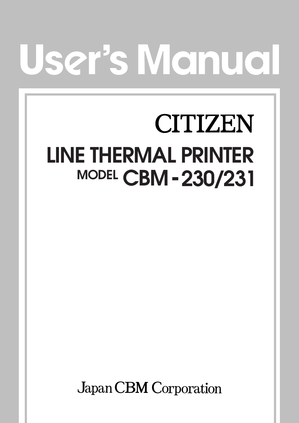 Citizen Systems CBM-231 User Manual | 64 pages