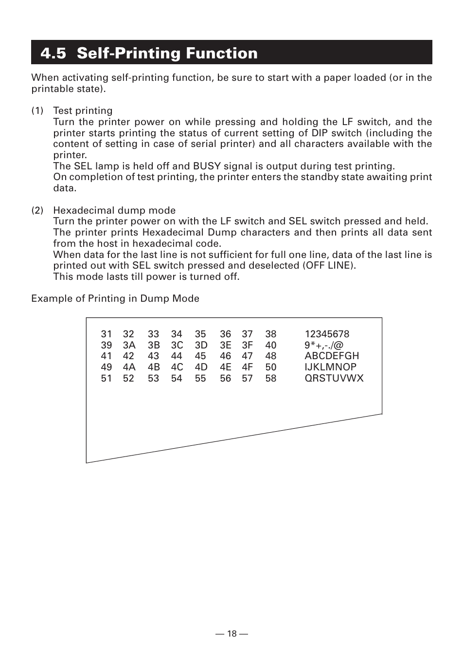 5 self-printing function | Citizen Systems Compact desk-top dot matrix printer CBM-910 Type II User Manual | Page 22 / 62