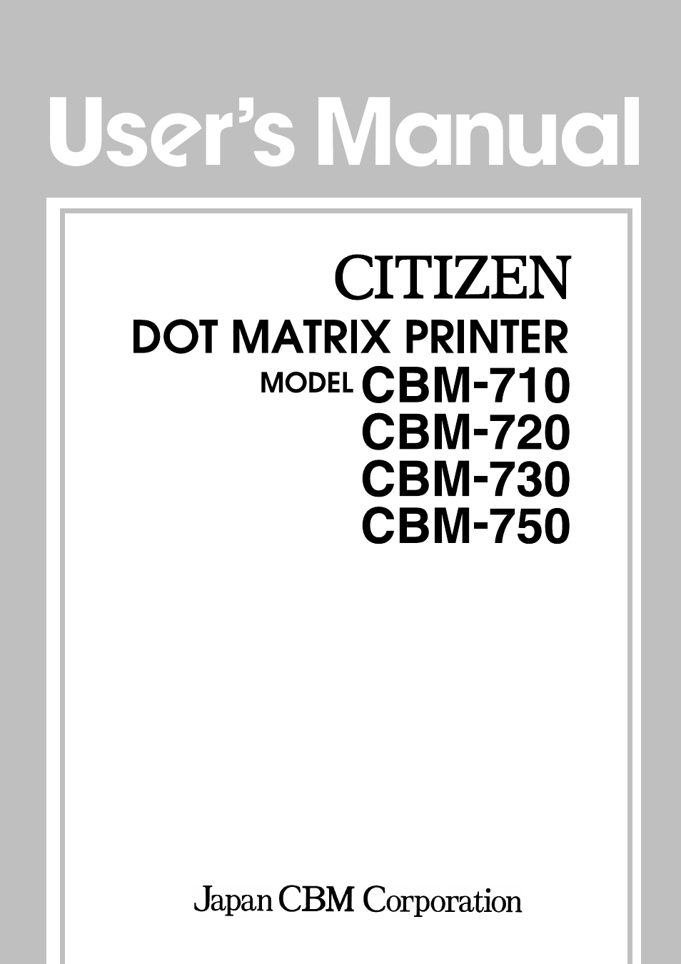 Citizen Systems CBM-720 User Manual | 81 pages